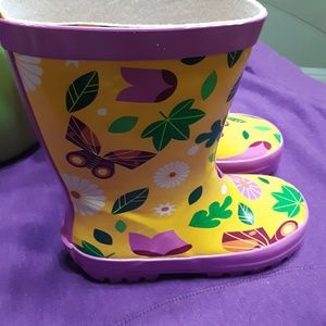 Kid Made Modern Flowers and Butterflies Rain Boots